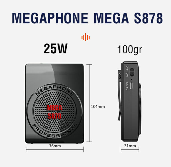Máy trợ giảng MEGA MegaPhone S878, âm thanh to và êm hơn máy trợ giảng Takstar E126